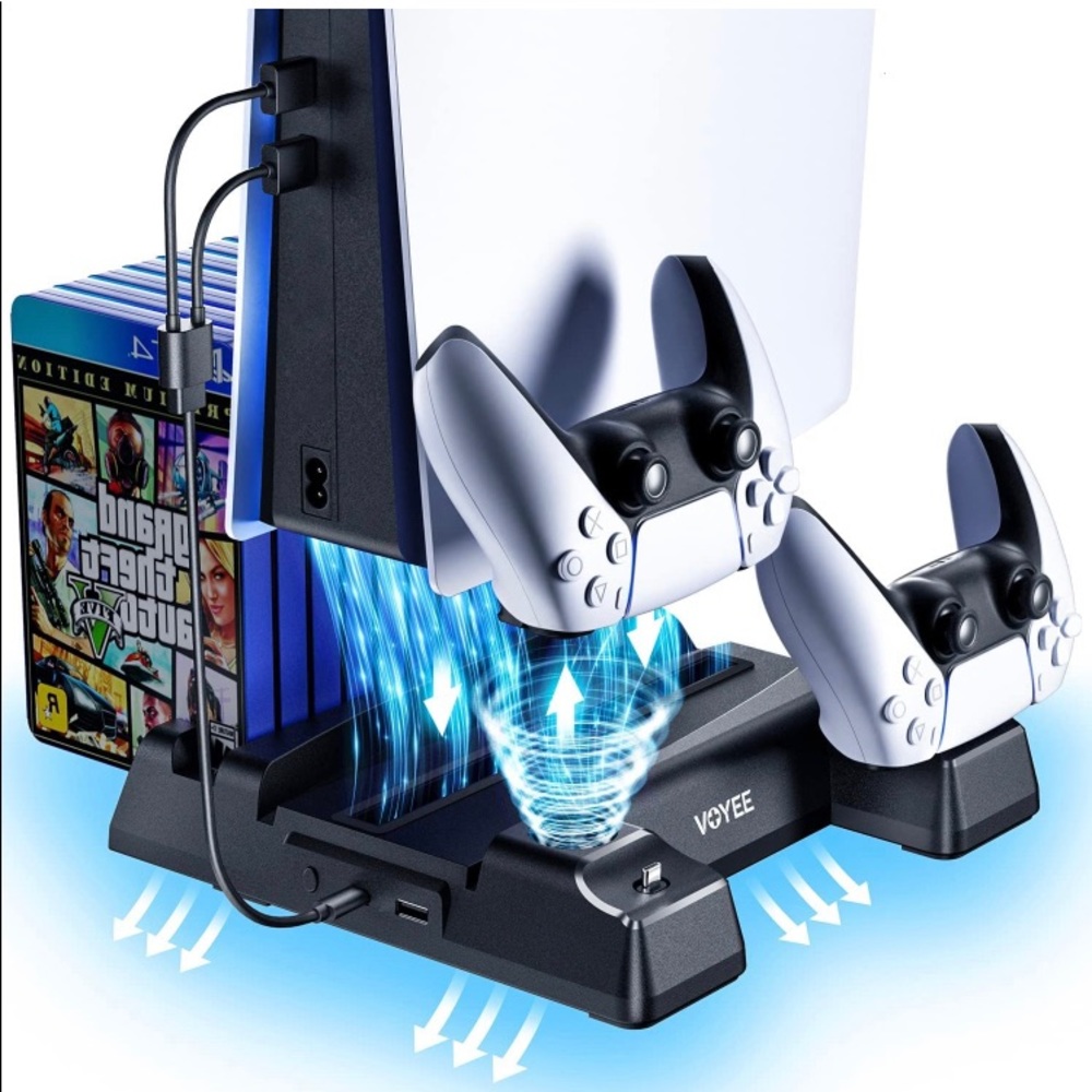 VOYEE PS5 Cooling Station Charging Stand - accessory storage system